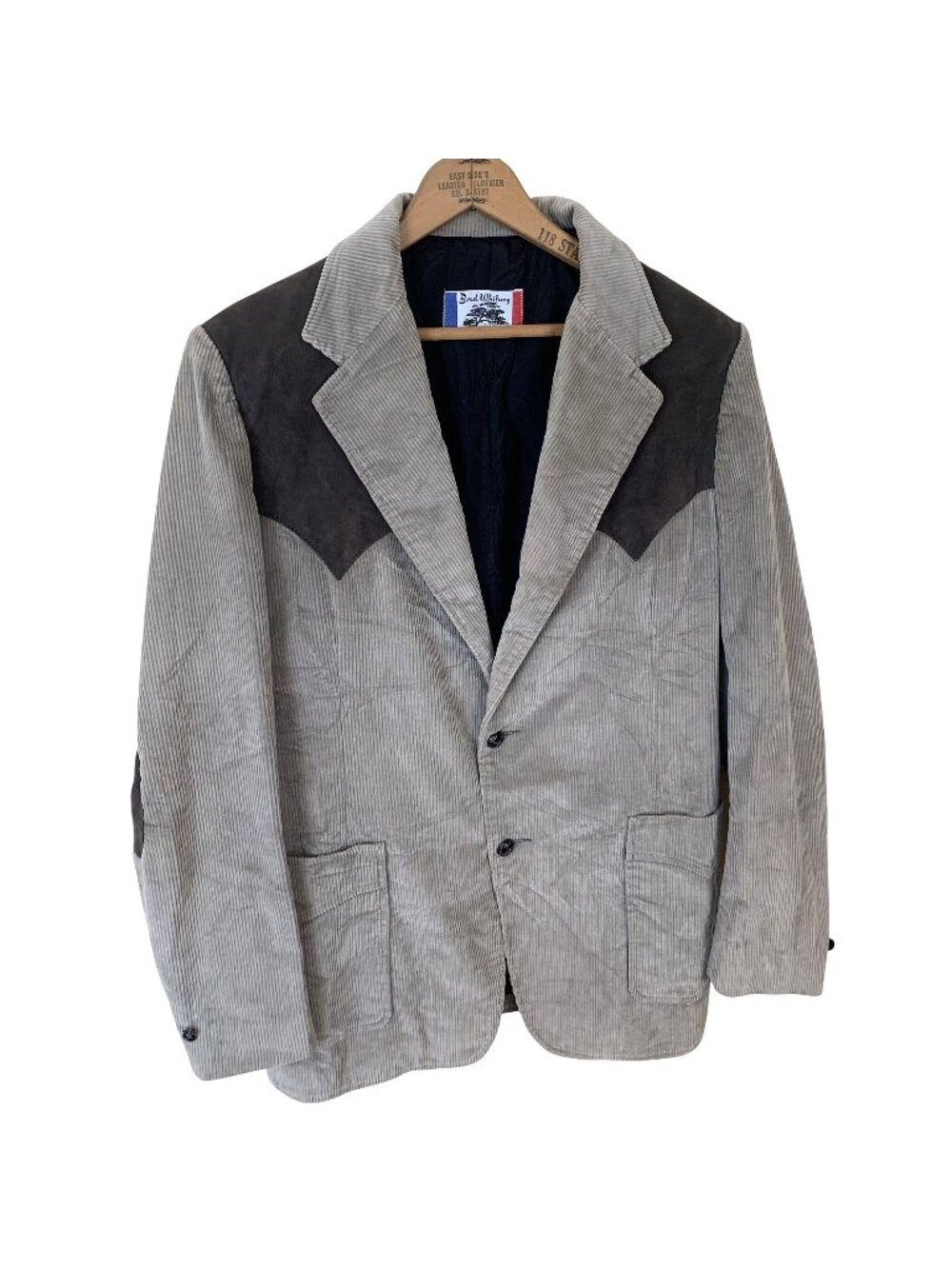 Brad Whitney Mens Western Corduroy Blazer Suede Elbow Patches & Yoke 42 R